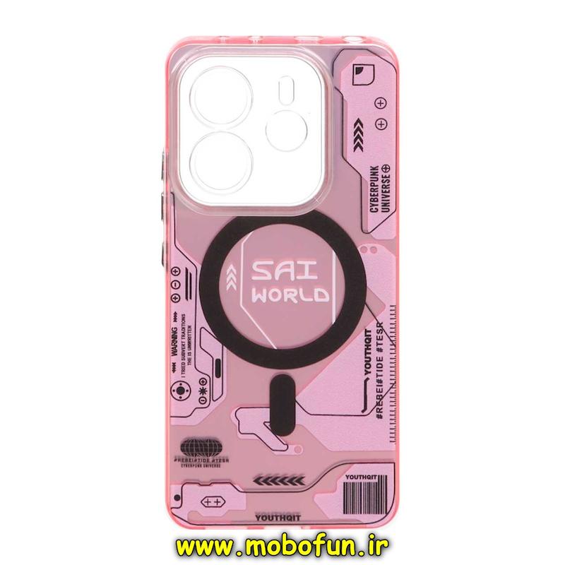 قاب گوشی Redmi Note 14 4G شیائومی So CooL اورجینال طرح مگ سیف محافظ لنزدار مدار تکنولوژی اسپرت صورتی کد 73761