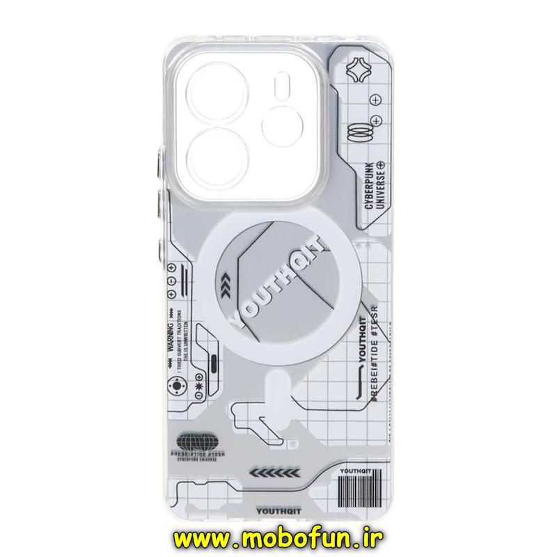 قاب گوشی Redmi Note 14 4G شیائومی So CooL اورجینال طرح مگ سیف محافظ لنزدار مدار تکنولوژی اسپرت نقره ای کد 73762