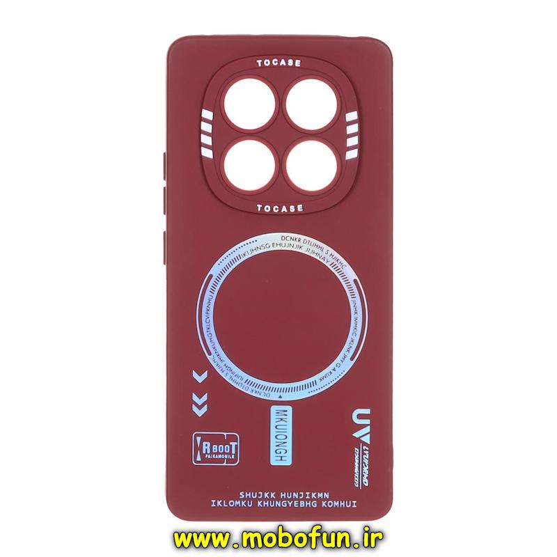 قاب گوشی Redmi Note 14 Pro 4G شیائومی سیلیکونی طرح مگ سیف هولوگرامی محافظ لنزدار زرشکی کد 73837