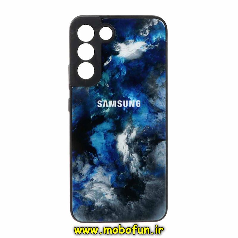 قاب گوشی Galaxy S22 Plus سامسونگ پشت گلس شیشه ای محافظ لنز دار مشکی کهکشانی کد 73961