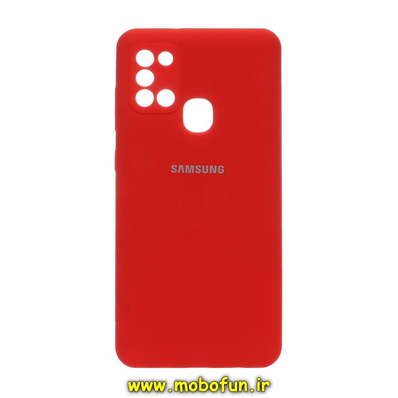 قاب گوشی Galaxy A21S سامسونگ سیلیکونی اورجینال سورا SORA پاک کنی درجه یک زیربسته محافظ لنز دار قرمز کد 74247