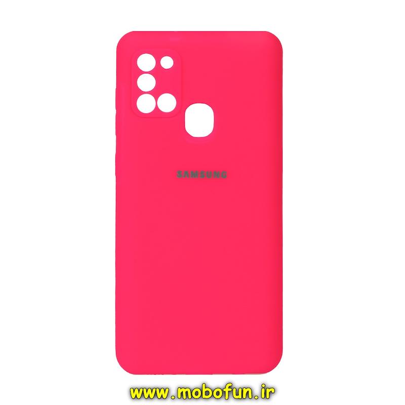 قاب گوشی Galaxy A21S سامسونگ سیلیکونی اورجینال سورا SORA پاک کنی درجه یک زیربسته محافظ لنز دار صورتی فانتزی کد 74248