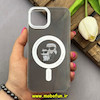 قاب گوشی iPhone 13 / iPhone 14 آیفون شفاف شاین لنز کرومی مگ سیف دار اورجینال طرح کارل KARL کد 82138