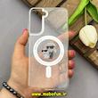قاب گوشی Galaxy S21 FE سامسونگ شفاف شاین لنز کرومی مگ سیف دار اورجینال طرح کارل KARL کد 82139