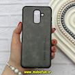 قاب گوشی Galaxy A6 Plus 2018 سامسونگ ژله ای چرمی ساده ایکس لول X-LEVEL خاکستری کد 82174