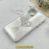 قاب گوشی iPhone 11 آیفون لیزری الماسی لاکچری اورجینال Mobile Case لنز نگین دار دوتیکه نقره ای کد 82357