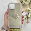 قاب گوشی iPhone 11 آیفون لیزری الماسی لاکچری اورجینال Mobile Case لنز نگین دار دوتیکه خاکستری کد 82359