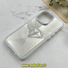 قاب گوشی iPhone 13 Pro آیفون لیزری الماسی لاکچری اورجینال Mobile Case لنز نگین دار دوتیکه نقره ای کد 82375