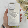 قاب گوشی iPhone 13 Pro آیفون لیزری الماسی لاکچری اورجینال Mobile Case لنز نگین دار دوتیکه نقره ای کد 82375