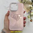قاب گوشی iPhone 13 Pro آیفون لیزری الماسی لاکچری اورجینال Mobile Case لنز نگین دار دوتیکه رزگلد کد 82376