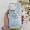 قاب گوشی iPhone 13 Pro آیفون لیزری الماسی لاکچری اورجینال Mobile Case لنز نگین دار دوتیکه آبی کد 82378