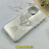قاب گوشی iPhone 13 / iPhone 14 آیفون لیزری الماسی لاکچری اورجینال Mobile Case لنز نگین دار دوتیکه نقره ای کد 82370