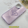 قاب گوشی iPhone 13 / iPhone 14 آیفون لیزری الماسی لاکچری اورجینال Mobile Case لنز نگین دار دوتیکه بنفش کد 82371