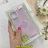 قاب گوشی iPhone 13 / iPhone 14 آیفون لیزری الماسی لاکچری اورجینال Mobile Case لنز نگین دار دوتیکه بنفش کد 82371