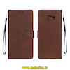 کیف گوشی Galaxy A7 2016 / A710 سامسونگ مگنتی محافظ لنز دار طرح چرم کتابی بنددار قهوه ای کد 74404