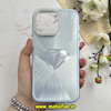 قاب گوشی iPhone 14 Pro Max آیفون لیزری الماسی لاکچری اورجینال Mobile Case لنز نگین دار دوتیکه آبی کد 82392