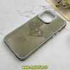 قاب گوشی iPhone 14 Pro Max آیفون لیزری الماسی لاکچری اورجینال Mobile Case لنز نگین دار دوتیکه خاکستری کد 82393