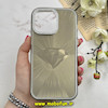 قاب گوشی iPhone 14 Pro Max آیفون لیزری الماسی لاکچری اورجینال Mobile Case لنز نگین دار دوتیکه خاکستری کد 82393
