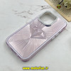 قاب گوشی iPhone 14 Pro آیفون لیزری الماسی لاکچری اورجینال Mobile Case لنز نگین دار دوتیکه بنفش کد 82386