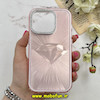 قاب گوشی iPhone 14 Pro آیفون لیزری الماسی لاکچری اورجینال Mobile Case لنز نگین دار دوتیکه رزگلد کد 82387