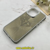 قاب گوشی iPhone 15 Pro Max آیفون لیزری الماسی لاکچری اورجینال Mobile Case لنز نگین دار دوتیکه خاکستری کد 82405