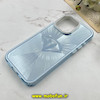 قاب گوشی iPhone 15 Pro Max آیفون لیزری الماسی لاکچری اورجینال Mobile Case لنز نگین دار دوتیکه آبی کد 82408