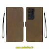 کیف گوشی Galaxy S21 Ultra سامسونگ مگنتی طرح چرم کتابی بنددار سبز زیتونی کد 74417