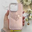 قاب گوشی iPhone 15 Pro آیفون لیزری الماسی لاکچری اورجینال Mobile Case لنز نگین دار دوتیکه رزگلد کد 82403