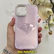 قاب گوشی iPhone 15 آیفون لیزری الماسی لاکچری اورجینال Mobile Case لنز نگین دار دوتیکه بنفش کد 82395