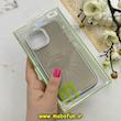 قاب گوشی iPhone 15 آیفون لیزری الماسی لاکچری اورجینال Mobile Case لنز نگین دار دوتیکه خاکستری کد 82397