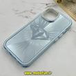 قاب گوشی iPhone 15 آیفون لیزری الماسی لاکچری اورجینال Mobile Case لنز نگین دار دوتیکه آبی کد 82398