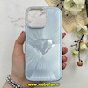 قاب گوشی iPhone 16 Pro Max آیفون لیزری الماسی لاکچری اورجینال Mobile Case لنز نگین دار دوتیکه آبی کد 82420