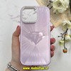 قاب گوشی iPhone 16 Pro Max آیفون لیزری الماسی لاکچری اورجینال Mobile Case لنز نگین دار دوتیکه بنفش کد 82421