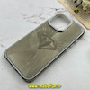 قاب گوشی iPhone 16 Pro Max آیفون لیزری الماسی لاکچری اورجینال Mobile Case لنز نگین دار دوتیکه خاکستری کد 82423