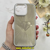 قاب گوشی iPhone 16 Pro Max آیفون لیزری الماسی لاکچری اورجینال Mobile Case لنز نگین دار دوتیکه خاکستری کد 82423