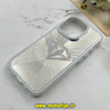 قاب گوشی iPhone 16 Pro آیفون لیزری الماسی لاکچری اورجینال Mobile Case لنز نگین دار دوتیکه نقره ای کد 82414