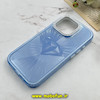 قاب گوشی iPhone 16 Pro آیفون لیزری الماسی لاکچری اورجینال Mobile Case لنز نگین دار دوتیکه آبی کد 82416