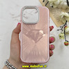 قاب گوشی iPhone 16 Pro آیفون لیزری الماسی لاکچری اورجینال Mobile Case لنز نگین دار دوتیکه رزگلد کد 82417