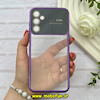 قاب گوشی Galaxy A14 سامسونگ الکتروپلیتینگ ژله ای شفاف اورجینال Camera Lens محافظ لنز دار بنفش کد 82308
