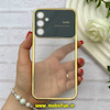 قاب گوشی Galaxy A24 سامسونگ الکتروپلیتینگ ژله ای شفاف اورجینال Camera Lens محافظ لنز دار طلایی کد 82314