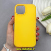 قاب گوشی iPhone 15 آیفون اورجینال پاستیلی مات دوتیکه زرد کد 82486
