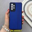 قاب گوشی Galaxy A33 سامسونگ ژله ای چرمی ساده محافظ لنزدار آبی کد 82617