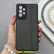 قاب گوشی Galaxy A53 سامسونگ ژله ای چرمی ساده محافظ لنزدار خاکستری کد 82627