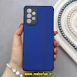 قاب گوشی Galaxy A73 سامسونگ ژله ای چرمی ساده محافظ لنزدار آبی کد 82630
