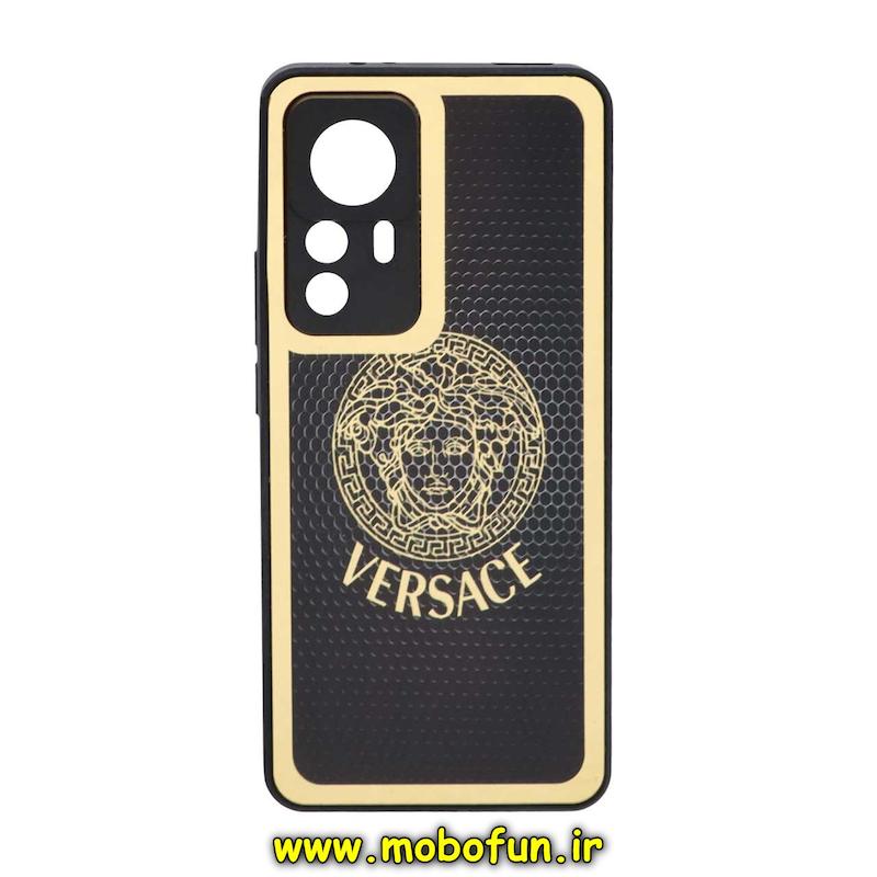 قاب گوشی Xiaomi 12T / Xiaomi 12T Pro / Redmi K50 Ultra شیائومی پشت گلس سرامیکی طلاکوب ورساچه VERSACE محافظ لنزدار کد 74609