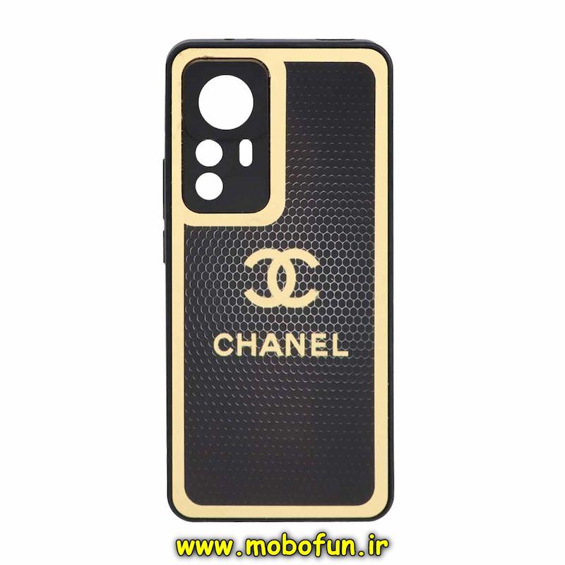 قاب گوشی Xiaomi 12T / Xiaomi 12T Pro / Redmi K50 Ultra شیائومی پشت گلس سرامیکی طلاکوب محافظ لنزدار طرح شنل CHANEL کد 74611