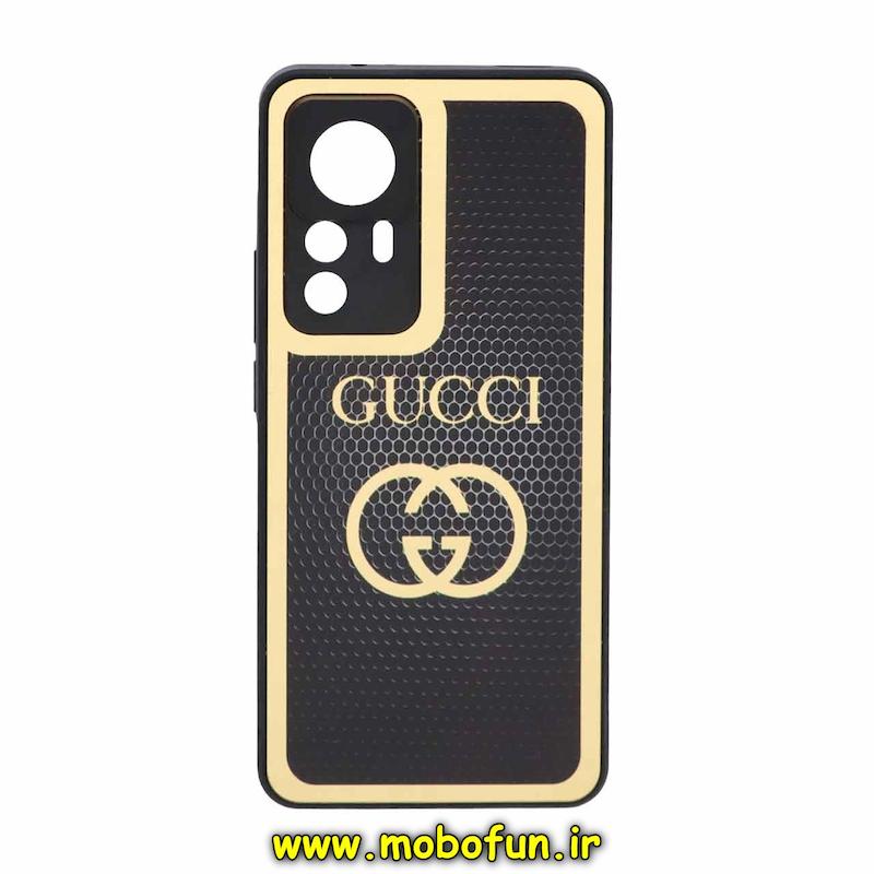 قاب گوشی Xiaomi 12T / Xiaomi 12T Pro / Redmi K50 Ultra شیائومی پشت گلس سرامیکی طلاکوب محافظ لنزدار طرح گوچی GUCCI کد 74612