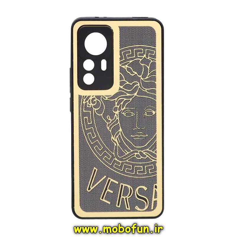 قاب گوشی Xiaomi 12T / Xiaomi 12T Pro / Redmi K50 Ultra شیائومی پشت گلس سرامیکی طلاکوب ورساچه VERSACE محافظ لنزدار کد 74614