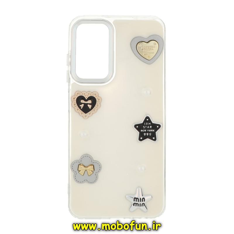 قاب گوشی Galaxy A05S سامسونگ فانتزی برجسته رزینی Luxury Case لنز و دکمه کرومی کد 74637