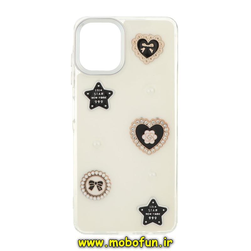 قاب گوشی Galaxy A06 سامسونگ فانتزی برجسته رزینی Luxury Case لنز و دکمه کرومی کد 74653